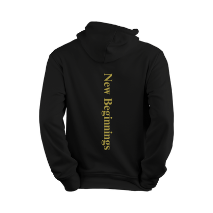 Hoodie - Black/Gold New Beginnings - Black