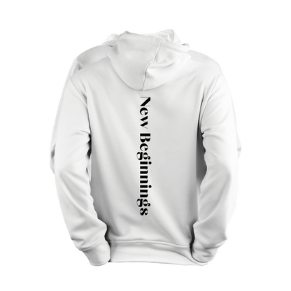 Hoodie - Black/Black New Beginnings - White