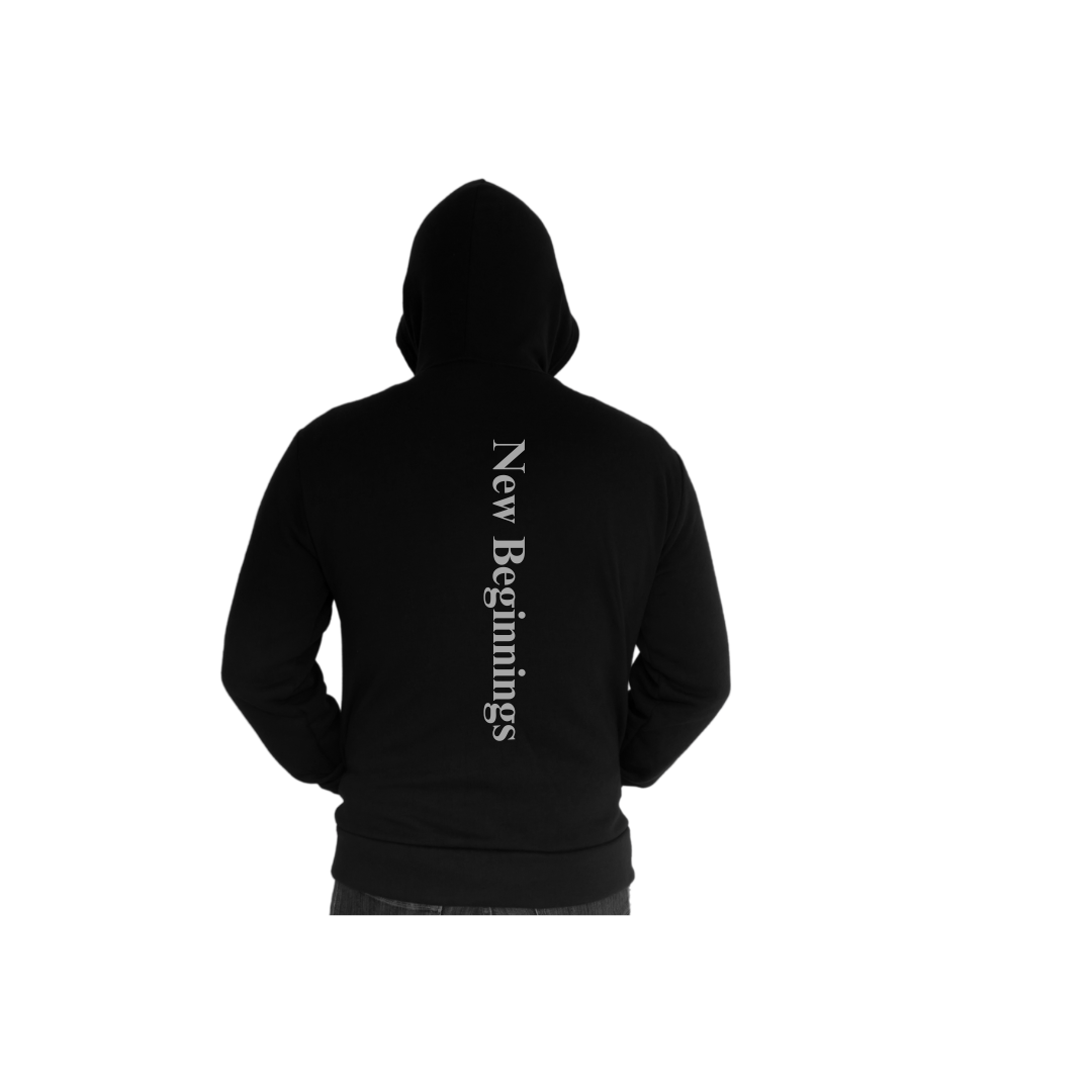 Hoodie - Black/Grey New Beginnings - Black